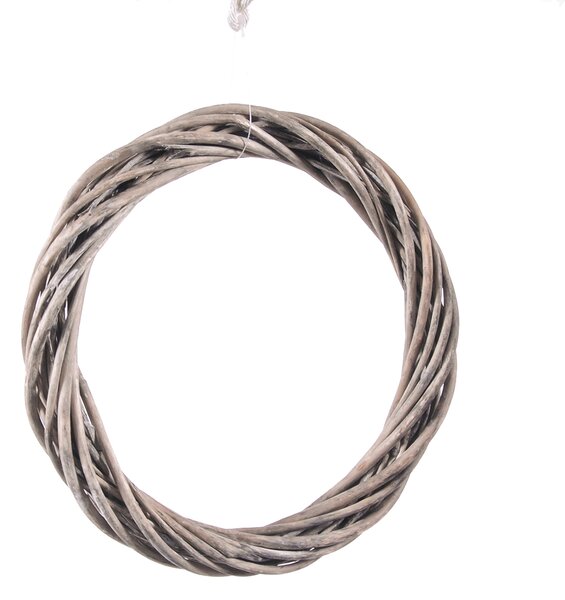 Set 12 Coroncine Grigia di Rattan Larghezza 15 cm