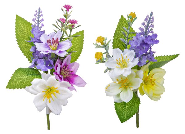 Set 12 Rami in Legno Dalie Lavanda H 15 cm
