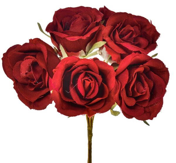 Set 12 Rami Rose Rosse Artificiali da 6 H 135 cm