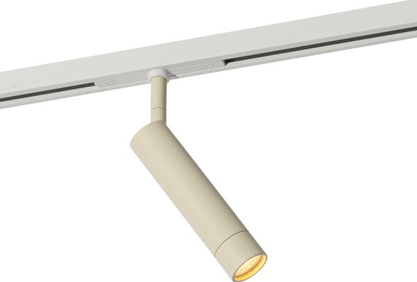 Faretto moderno beige e bianco per sistema binario monofase - Slimline Uzzy