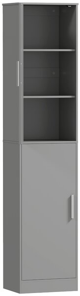 HOMCOM Colonna bagno con 2 ante e 4 ripiani regolabili, 40 x 35 x 180 cm, grigio | Aosom Italy