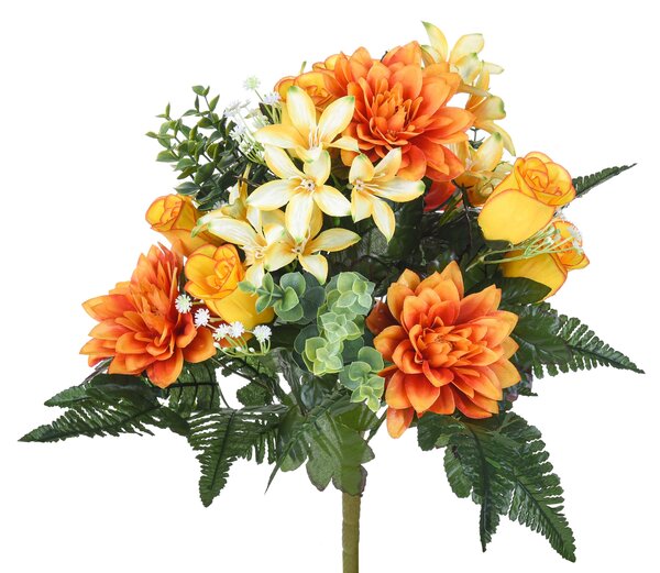 Set 2 Bouquet Artificiali con Dalie Arancioni