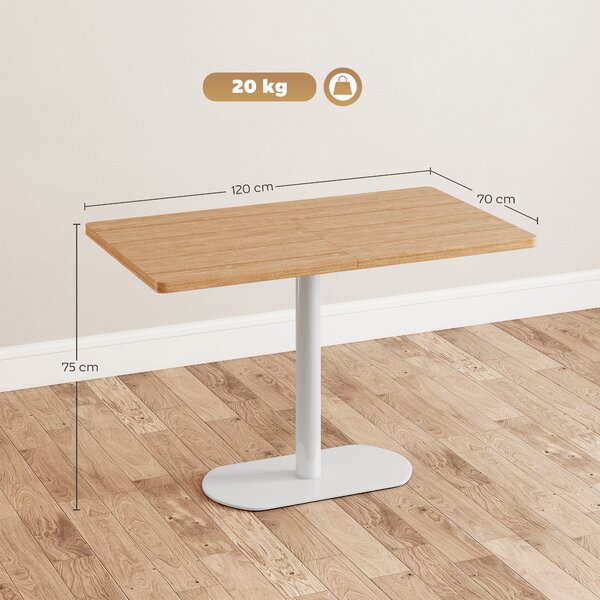HOMCOM Tavolo da pranzo rettangolare per 6 persone con base e piano spesso rovere | Aosom Italy