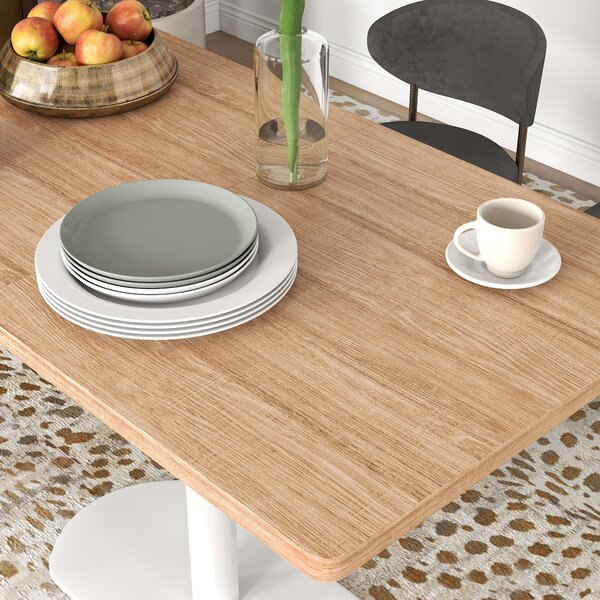 HOMCOM Tavolo da pranzo rettangolare per 6 persone con base e piano spesso rovere | Aosom Italy