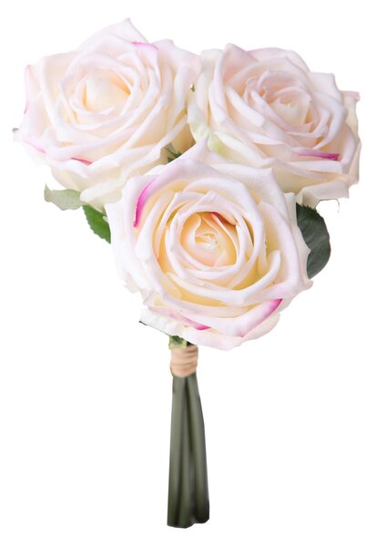 Set 2 Bouquet Artificiali Rose con 3 Fiori 30 cm Natale Touch