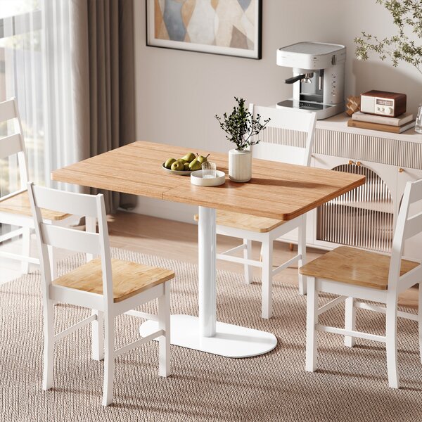 HOMCOM Tavolo da pranzo rettangolare per 6 persone con base e piano spesso rovere | Aosom Italy