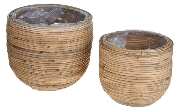 Set 2 Cesti in Materiale Rattan Willow H 275 cm