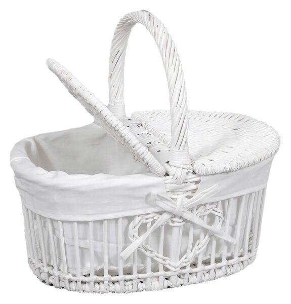 Set 2 Cestini in Vimini con Manico Larghezza 33 cm
