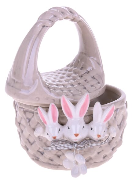 Set 2 Cestini Apribili con Conigli H 16 cm
