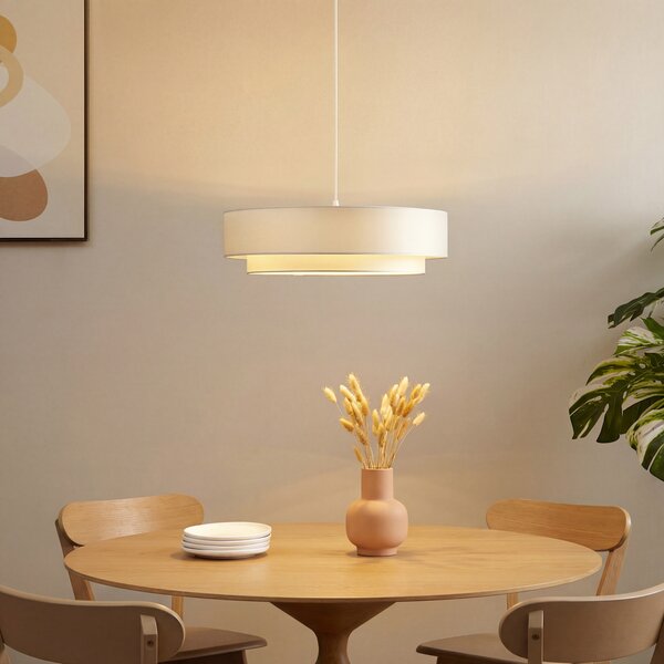 Lampada a sospensione moderna bianca 50cm 3 luci - Drum Duo