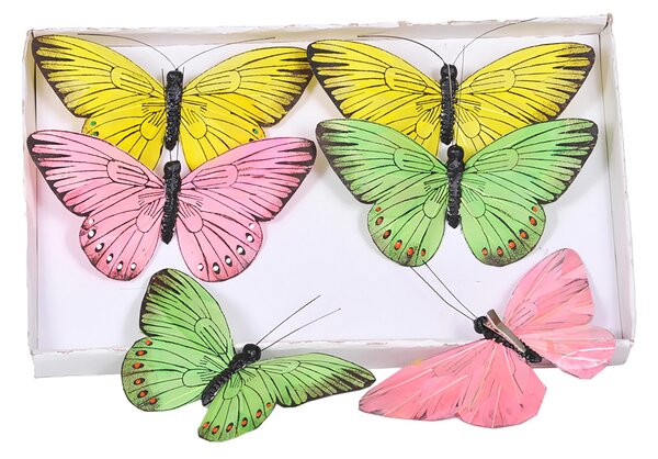 Set 12 Farfalle con Clip Larghezza 14 cm