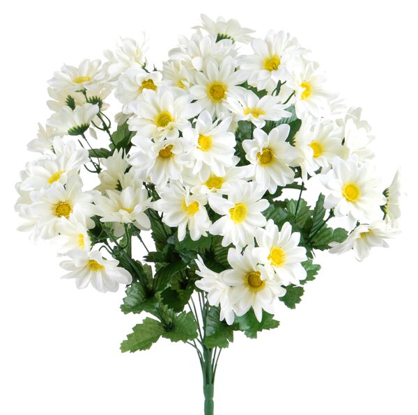 Set 2 Mazzi Artificiali di 18 Margherite H 61 cm
