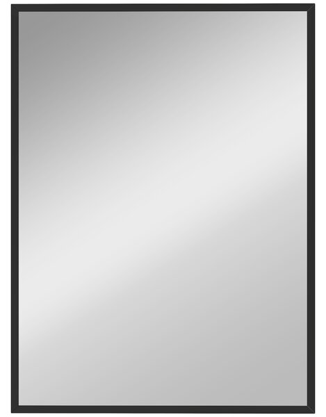 HOMCOM Specchio da parete rettangolare con cornice in legno, 76 x 101 cm, nero | Aosom Italy