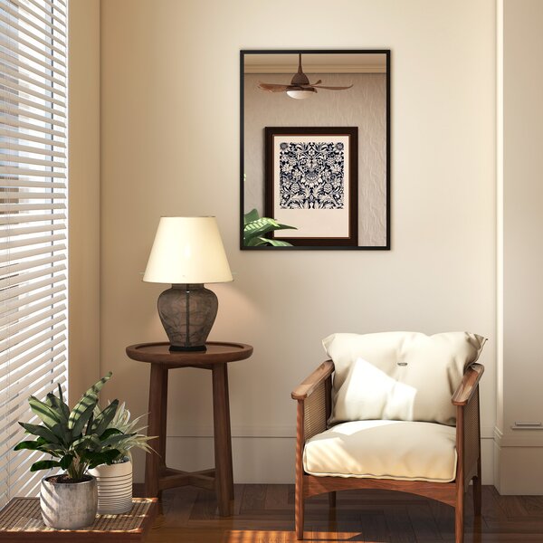 HOMCOM Specchio da parete rettangolare con cornice in legno, 76 x 101 cm, nero | Aosom Italy
