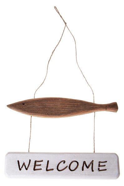 Set 2 Pesci da Appendere Welcome 40 H 30 cm