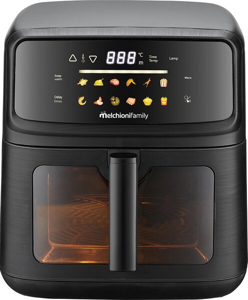 Melchioni Friggitrice ad Aria 10 Litri Potenza 2100W con Doppia Resistenza e Auto-spegnimento colore Nero Martina - 118340057