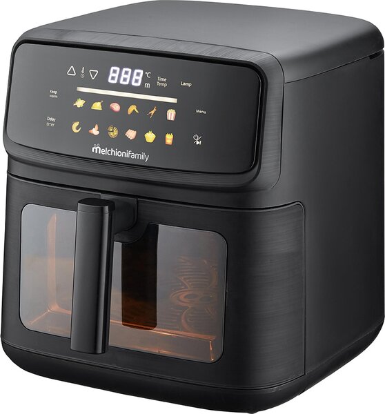 Melchioni Friggitrice ad Aria 10 Litri Potenza 2100W con Doppia Resistenza e Auto-spegnimento colore Nero Martina - 118340057