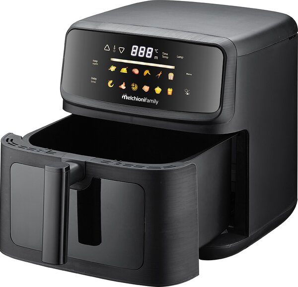 Melchioni Friggitrice ad Aria 10 Litri Potenza 2100W con Doppia Resistenza e Auto-spegnimento colore Nero Martina - 118340057
