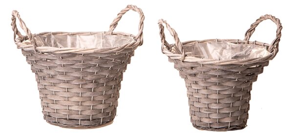 Set 4 Cesti Ø 27 H 24 cm con Manici