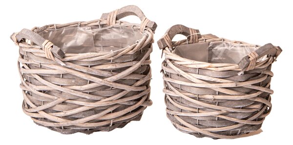 Set 4 Cesti Ø 20 H 15 cm con Manici