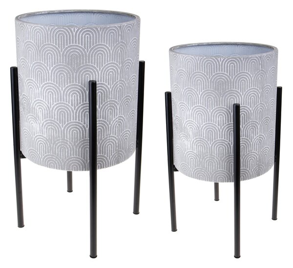 Set 2 Vasi in Ferro con Alz 31x58 cm