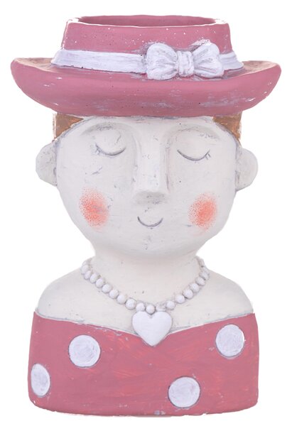 Set 2 Vasi Testa Donna con Capello H 27 cm