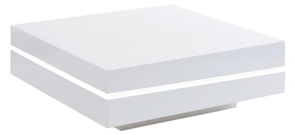 Tavolino quadrato in MDF laccato bianco LED - LYESS