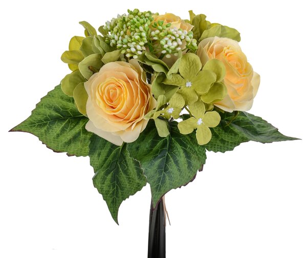 Set 3 Bouquet Artificiali con Rose H 31 cm