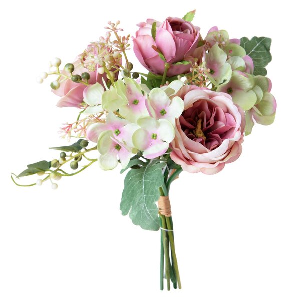 Set 3 Bouquet Artificiali Cabbage Rose 35 cm