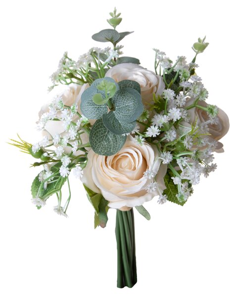 Set 3 Bouquet Artificiali Rose Gypsophila 32 cm