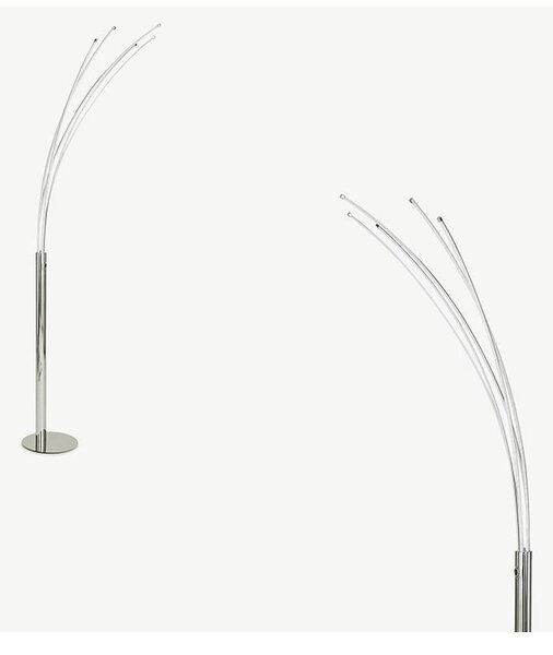 Lampada 5 rami LED design FILAE - Metallo - 58 x 20 x 189 cm- Argentato
