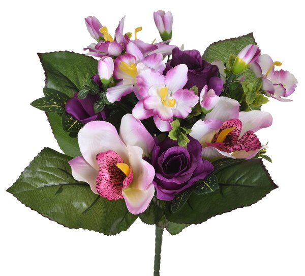 Set 3 Bouquet Artificiali di Cymbidium H 33 cm