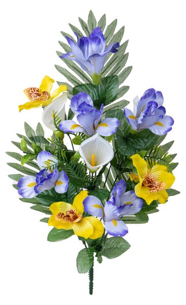 Set 3 Fiori Artificiali Frontale Iris Calle 52 cm
