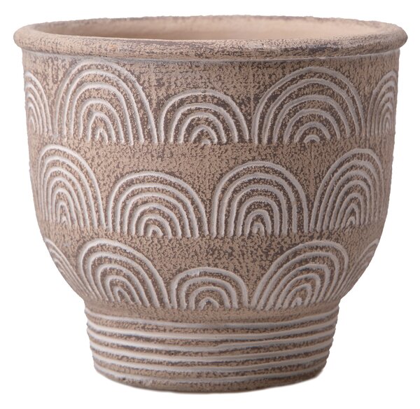 Set 3 Contenitori Decorativo Disegni Rilievo Ø 14 H 13 cm