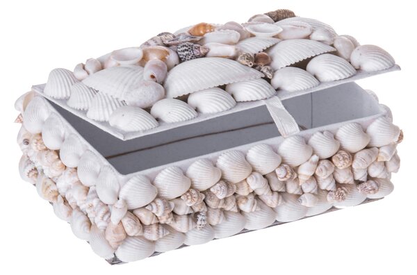 Set 3 Scatole Rettangolari Decori Conchiglie 12 cm