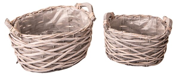 Set 3 Set 2 Ovaline 25x19 H 14 cm con Manici
