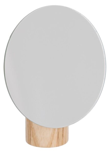 Specchio Veida con supporto di legno naturale