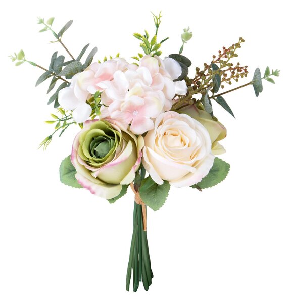 Set 4 Bouquet Artificiali Rose Ortenzia 40 cm
