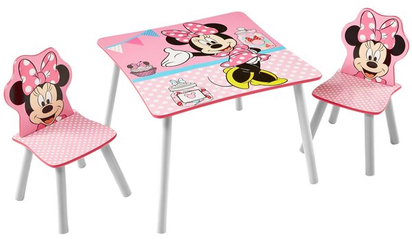 Tavolino e 2 Sedie in Legno Disney Minnie