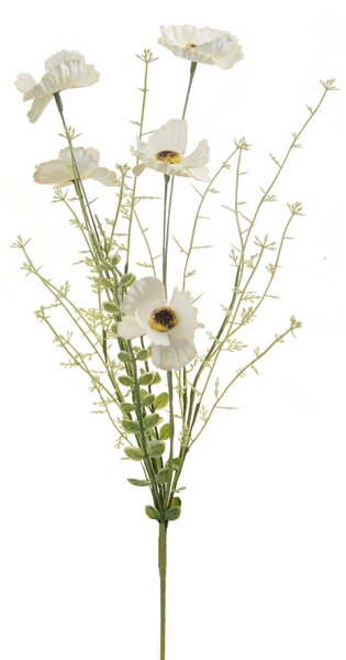 Set 4 Fiori Artificiali di Campo con Papaveri H 60 cm