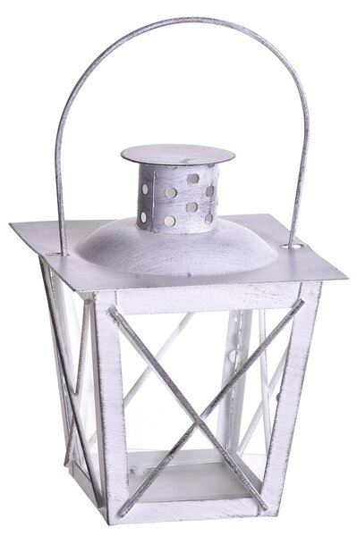 Set 4 Lanterne Quadrata in Metallo H 15 cm