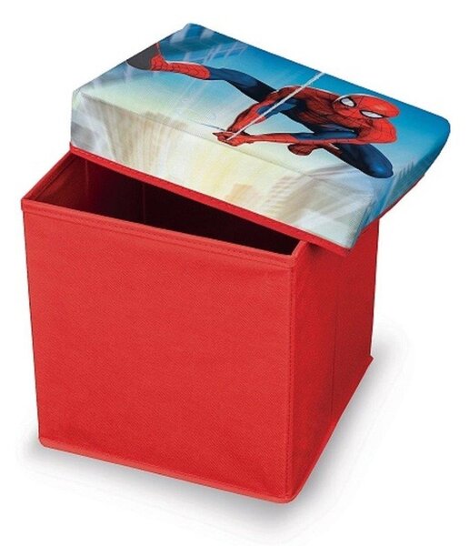 Pouf portagiochi con coperchio Spiderman