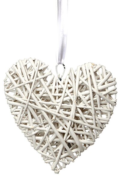 Set 6 Cuori in Rattan da Appendere H 30 cm
