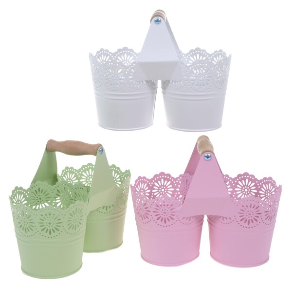 Set 6 Doppio Vasi con Trina Larghezza 20 cm