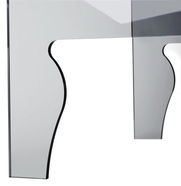 Tavolino basso da salotto in Cristallo acrilico Dimensioni 56x50h31 cm NAIF 4 spessore metacrilato 8 mm Portata max: 20 kg Fum� Grigio Trasparente