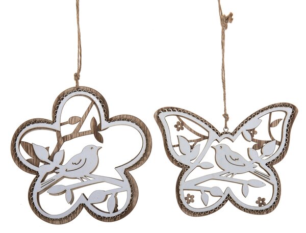 Set 6 Decori Fiore Farfalla H 14 cm