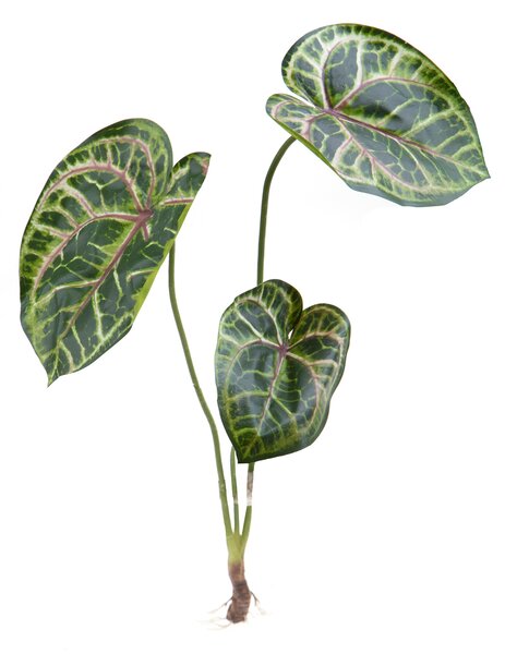 Set 6 Rami Artificiali Caladium con 3 Diramazioni H 65 cm