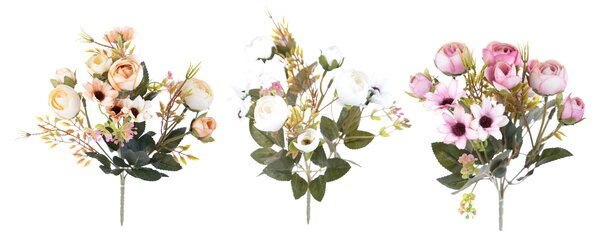 Set 8 Bouquet Artificiali Misto Romantico H 32 cm