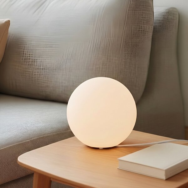 Lampade da tavolo Lindby, Marike, Bianco, Soggiorno, Vetro, Moderno