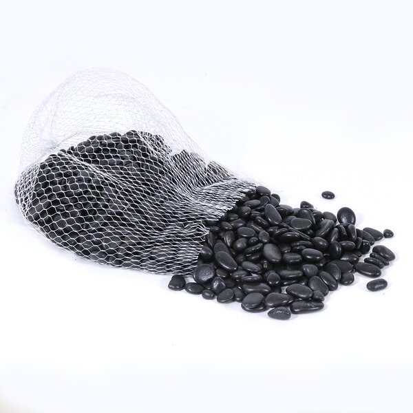 Set 8 Sassi Artificiali Decorativi Neri Mini di Fiume Peso 1 kg